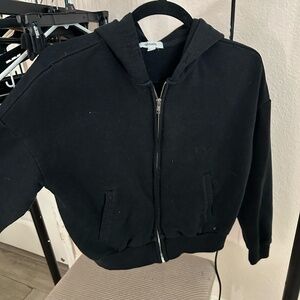 Black zip-up hoodie